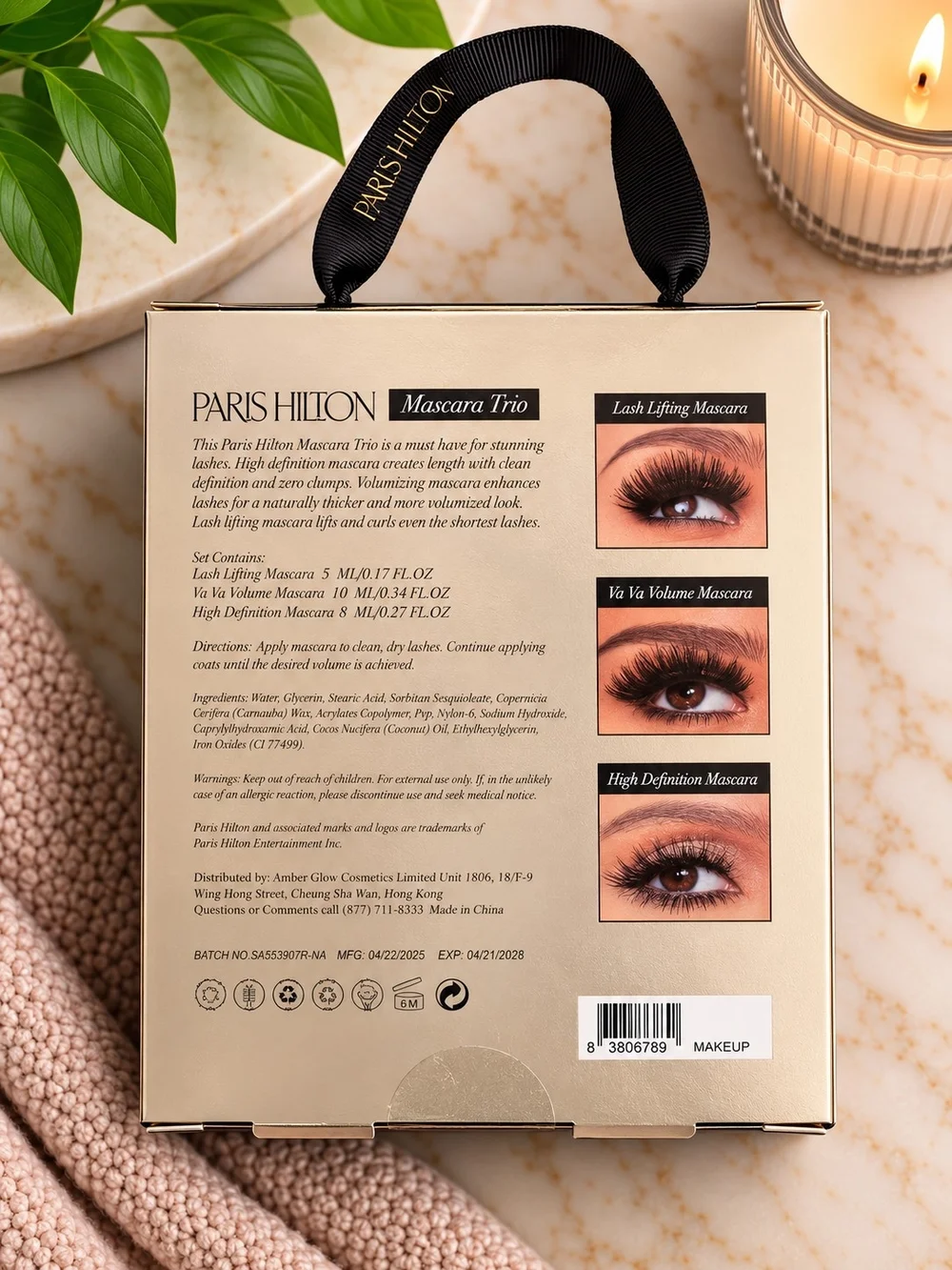 Paris Hilton three mascaras
